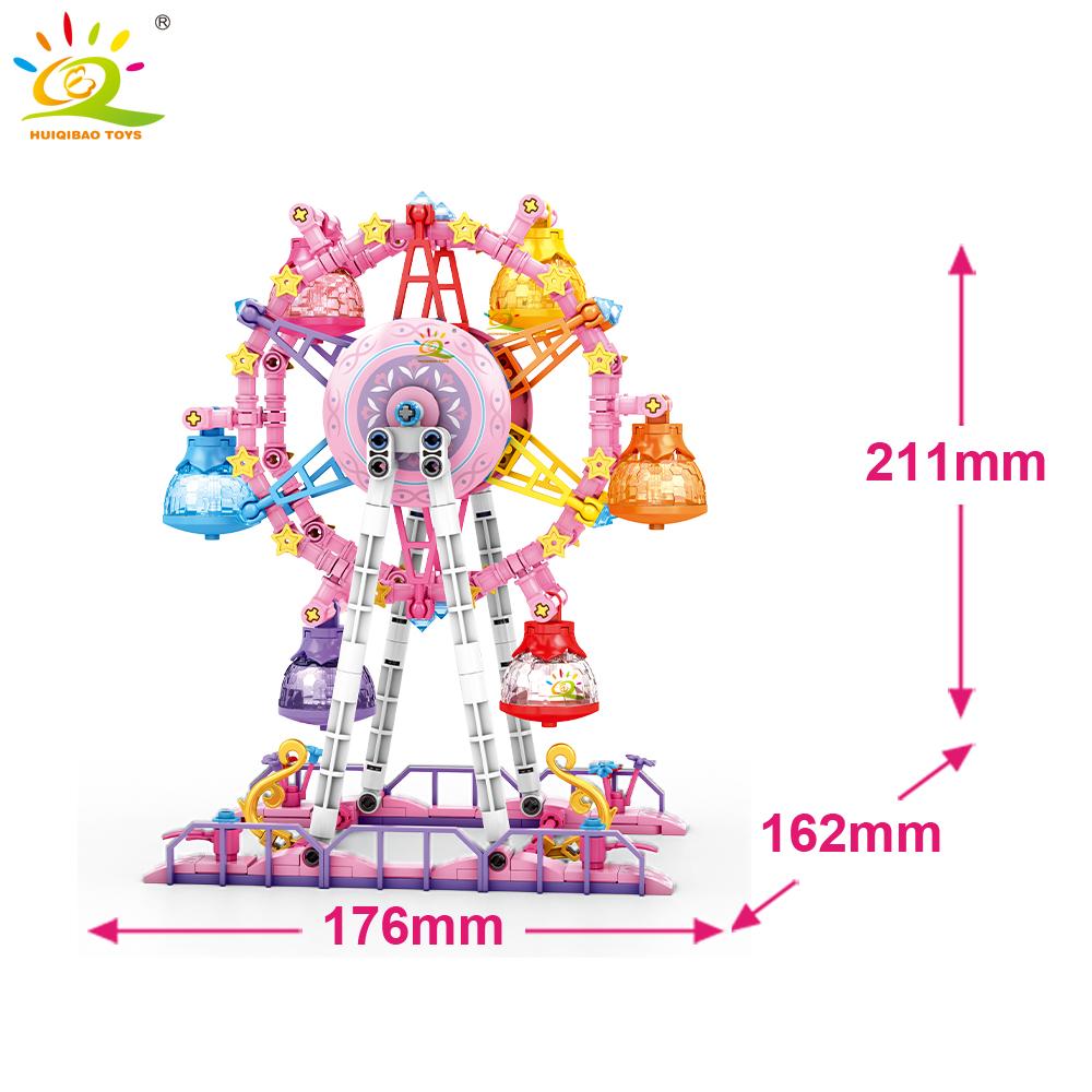 Non-Toxic Moc Cute Ferris Wheel Building Block Model Brick Diy Construction Toy For Children Desk Decor.