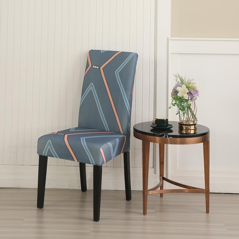 Printed Stretch Chair Cover For Dining Room Office Banquet Kitchen El Chair Protector Elastic Removable Anti-Dirty Seat Cover