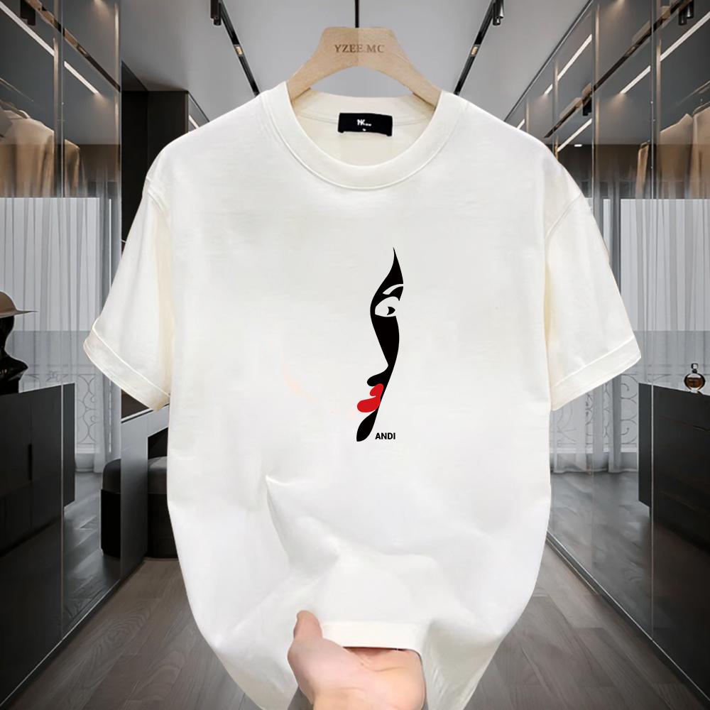 Summer Fashion Brand Short SleeveTT-shirt2024Trendy Men's Loose Niche Couple round Neck Top