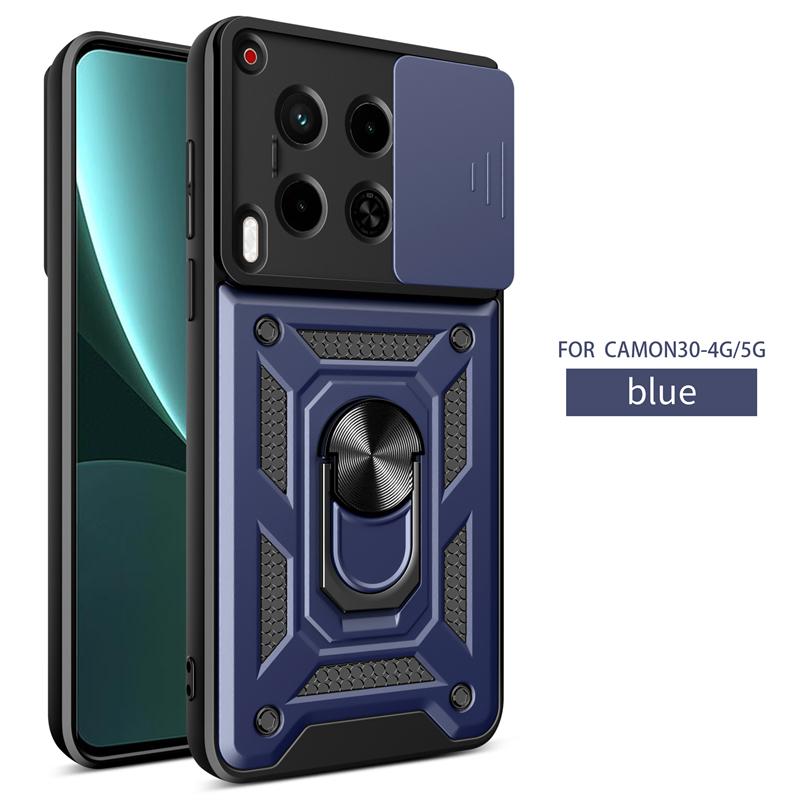 For Camon 30 4G Case Car Magnetic Ring Holder Phone Coque For Tecno Camon 30 4G CL6 6.78" Silde Lens Armor Shockproof Back Cover