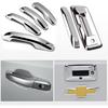 Chrome Door Handles+Top Half Mirror Covers+Tailgate Cover (With Camera Hole) Compatible With Chevrolet Silverado GMC Sierra 1500 2500 3500 2014-2018