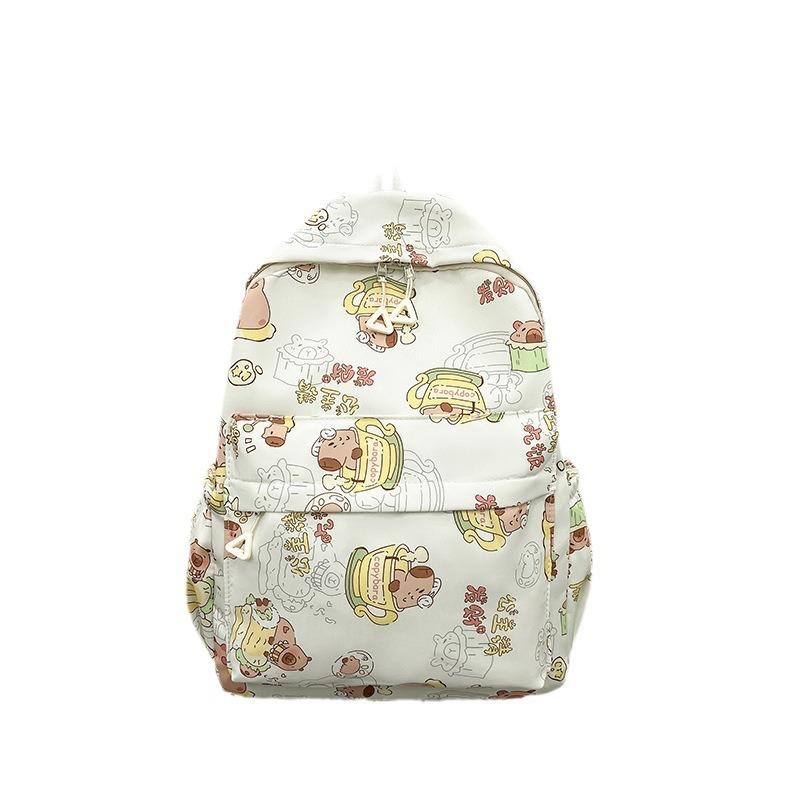New travel high-value small backpack cute graffiti girl play backpack