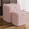 Cherry Blossom Pattern Clothes Quilt Storage Bag Non-woven Fabric Quilt Sorting Bag  Dormitory