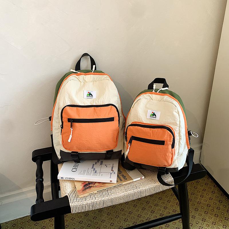 Schoolbag Kindergarten Elementary School Bag Korean Edition Fashion Contrast Color Boys and Girls Backpack Lightweight Travel Children's Backpack