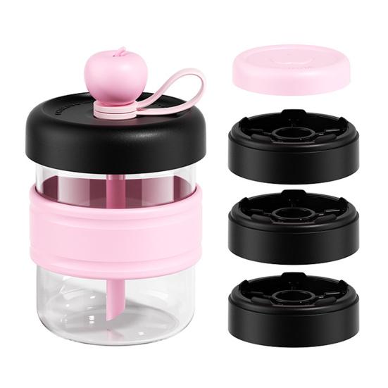 Szklana Butelka na Wodę ze Słomką Infuzer na Owoce Szczelna 500ml Kubek do Picia