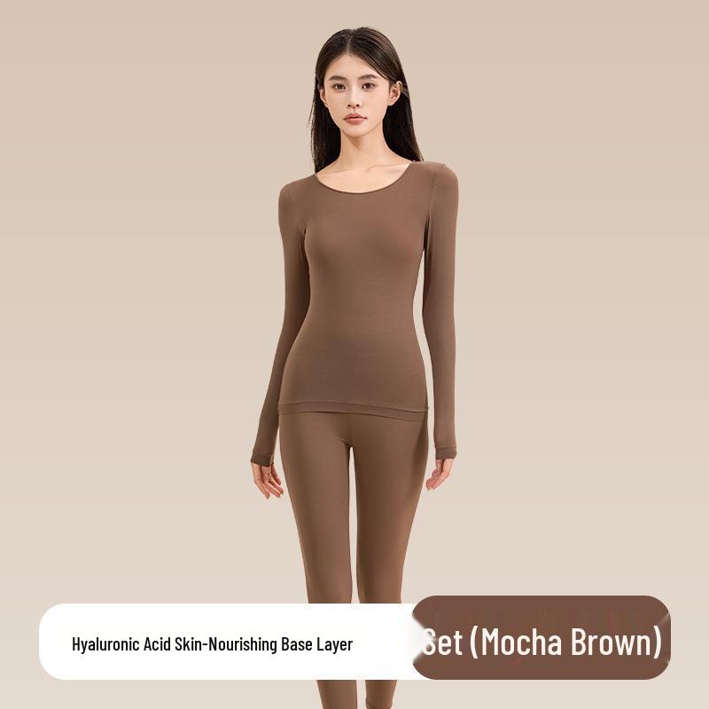 Skin-Beautifying Women's Warm Underwear Set with Hyaluronic Acid for Autumn and Winter