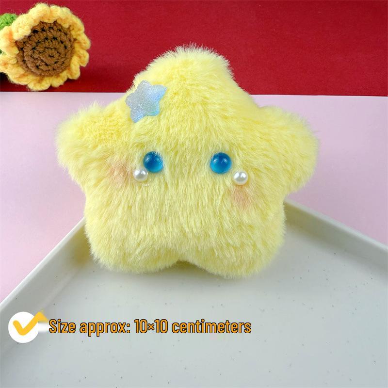 

Очаровательный пищащий брелок-плюшевая кукла в виде пятиконечной звезды - Идеальный подарок для девичьего сердца для пар или лучших друзей Bead Chain + Packaging [Squeaky]