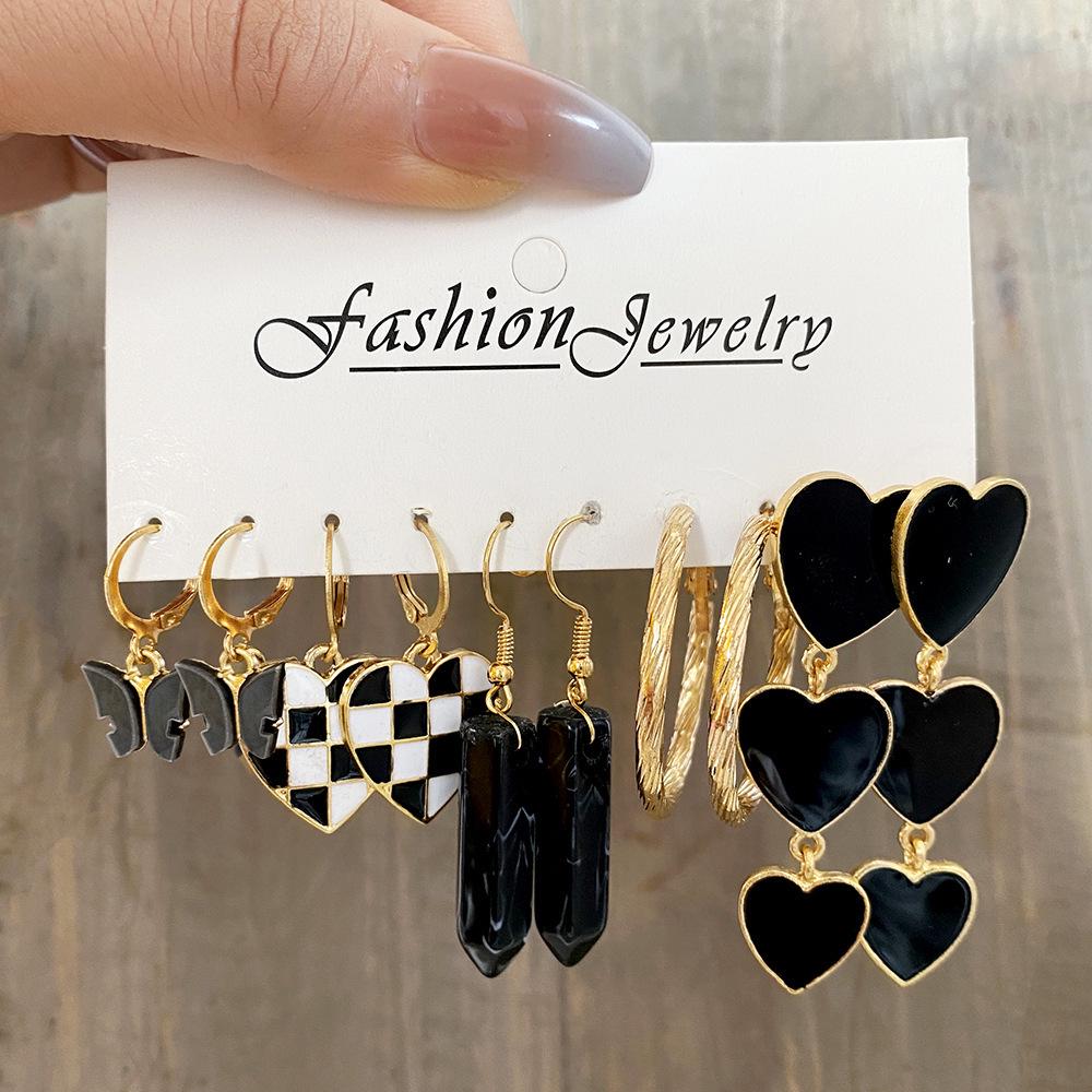 Women's Tassel and Pearl Crystal Stud Earring Set
