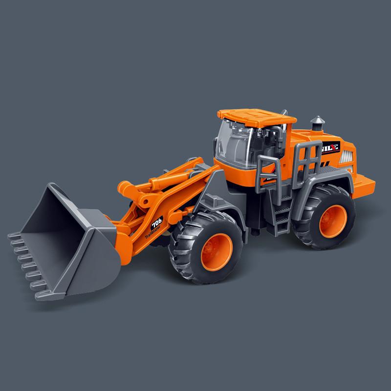 Excavator Plastic Simulated Bulldozer  Roller Forklift Children Toy Car Inertia