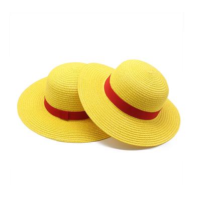 Cartoon Little Yellow Hat Animation Cospiay Straw Hat Summer Shade Beach Hat Parent-Child Performance Dress-Up