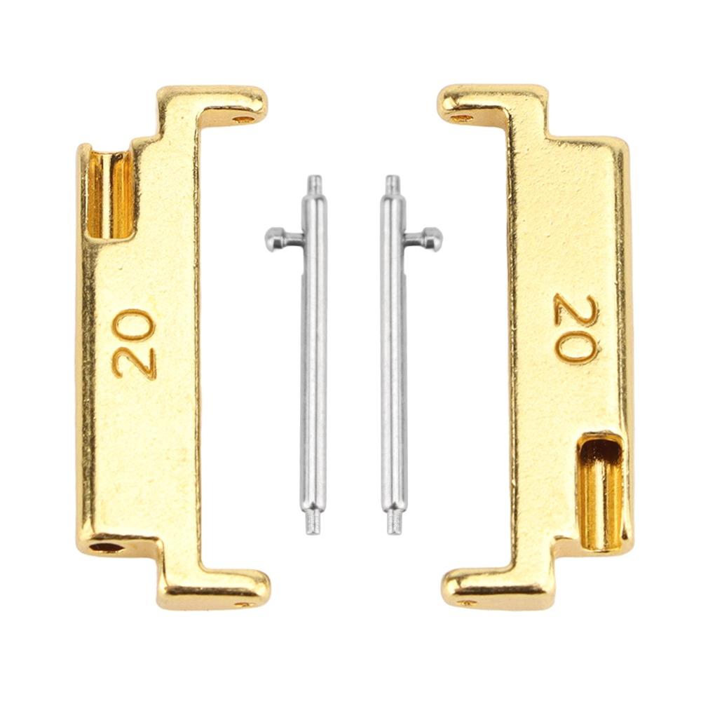 1 Pair Black Color Watch Band Adapter 20 To 22mm Metal Material Watch Strap Connector Band Connection Adapter Damaged Connectors