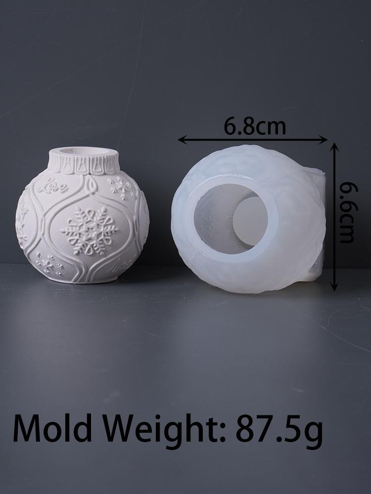 Relief Weihnachtskugel Kerzenhalter Silikonform DIY Handgemachter Kerzenständer Beton Gipsform Harz Handwerk Herstellung Weihnachtsdeko