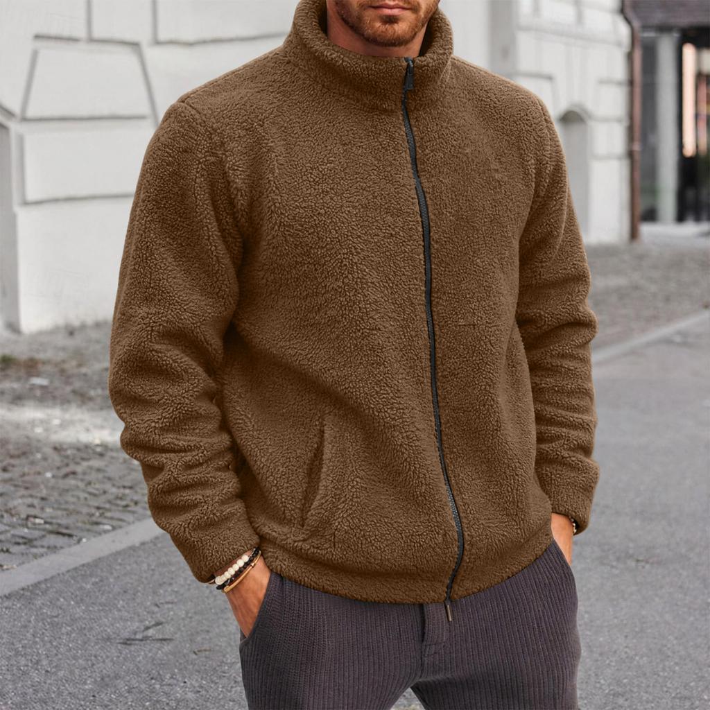 Men's Full-Zip Jacket Color Casual Long Sleeve Fall Winter Outerwear