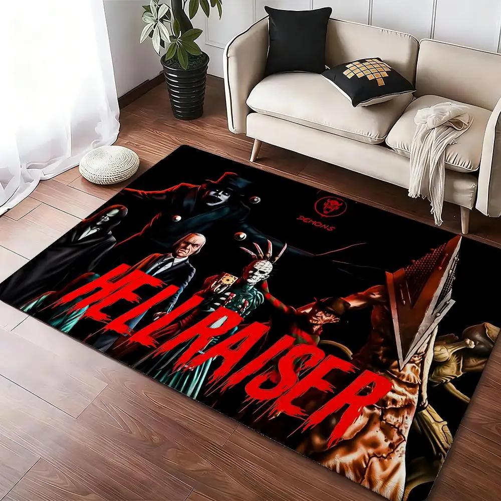 Hellraiser Horrorfilm Fans Fußmatte Weich Verdickt Saugfähig Rutschfest Schlafzimmer Wohnzimmer Türvorleger Heimdeko Flanell Teppiche