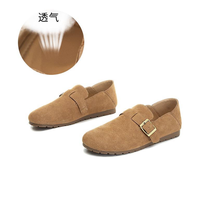 Two Wear Leather Retro Casual Shoes 2025 Autumn New Shoes Flat-bottomed Lazy Single Shoes Women's Flat-bottomed Versatile Women's Shoes