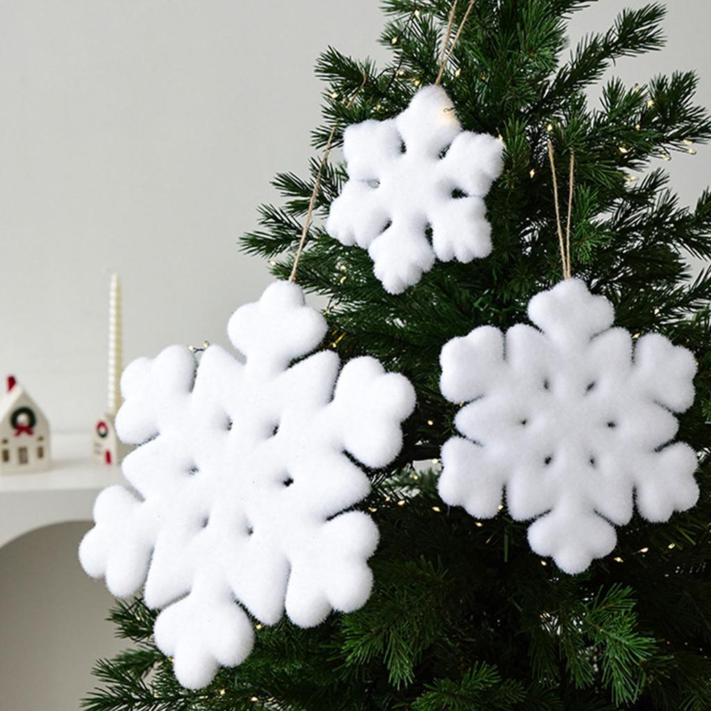 Reusable Fuzzy-Coated Snow Crystalloid Ornament for Christmas Tree Top Hearth Living Space Adornment