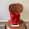 Pure Color Suede Bucket Bag Purse Underarm Bag Vintage Matte Pu Leather Shoulder Bag  Streetwear