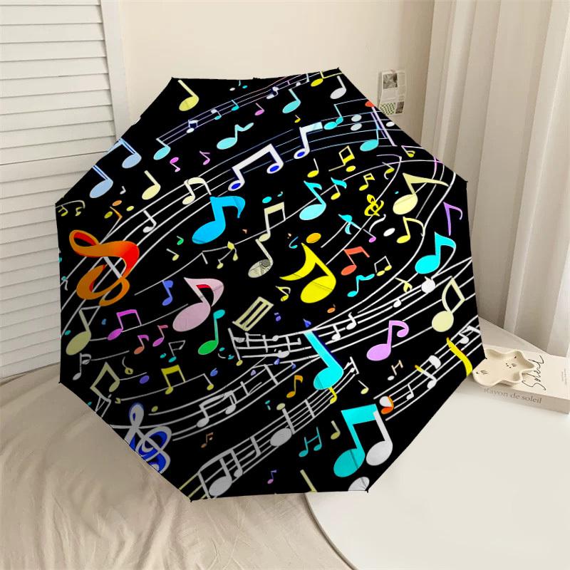 

1PC music notes Umbrella-8-Rib Reinforced, Automatic Open, Lightweight & Durable, Cute Fashion Accessory for Outdoor-W9260
