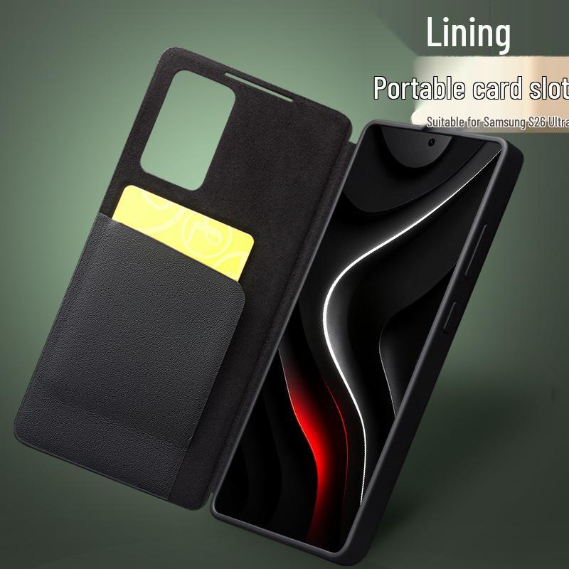 Chali Leather Flip Case with Smart Window for Samsung S26 Ultra