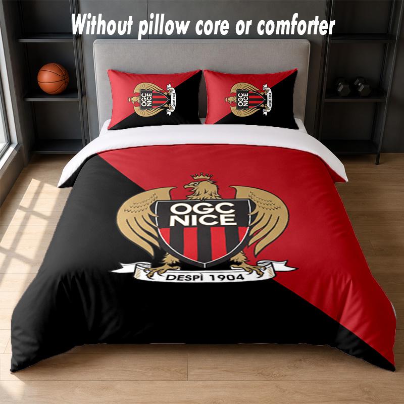 OGC Nice FC Design Bed Bedding Set 1 Duvet Cover + 2 Pillowcases Soft Breathable Household Bed Linens