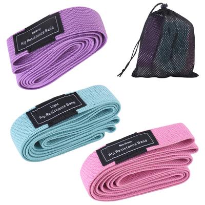 3 Pack Pilates Fitness Bands Fabric with Carry Bag Multiple Levels Training Bands for Home Gym