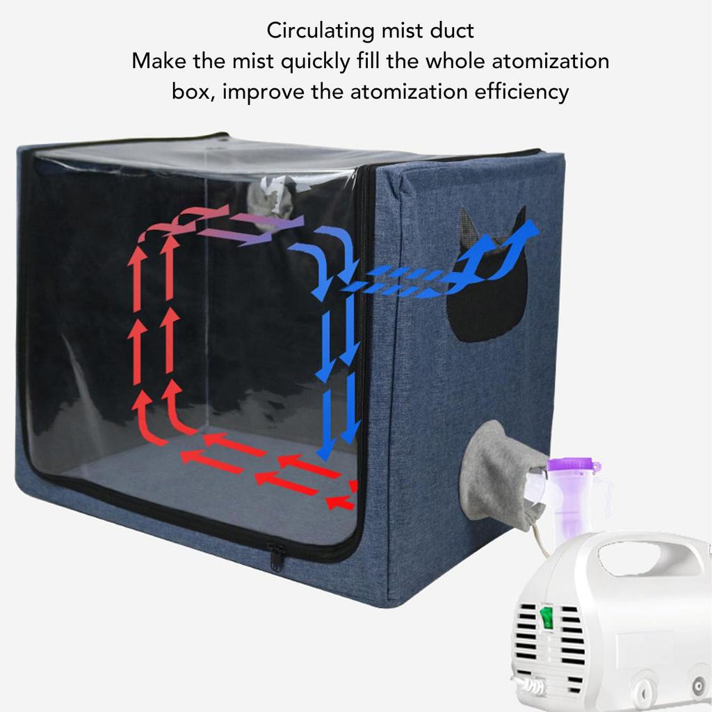 Nebulizer Dog Tent, Spacious Foldable Pet Nebulizer Nest with Double Holes, Multi-functional Dog Crate for Home Pet Hospital