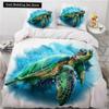 Turtles Bedding Sets Anime Sea Turtles HD Bedspread for Teens Girls Fashion Twin Single Queen King Full Size Duvet Cover