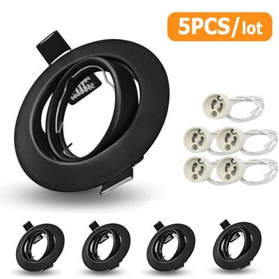 5pcs LED Recessed Ceiling Light Fitting Fixture for Spot Light Adjustable Frame MR16 GU10 Led Bulb Fixture Downlight Holder
