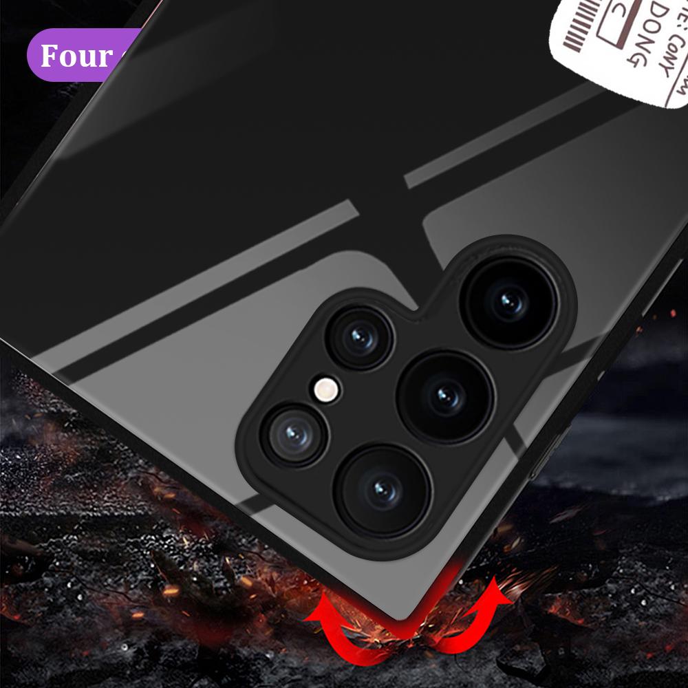 Cartoon Phone Case For Samsung Galaxy S22 Plus Ultra Cute Duck Glass Cases For Galaxy S20 Fe S21ultra S23plus S21fe Black Cover