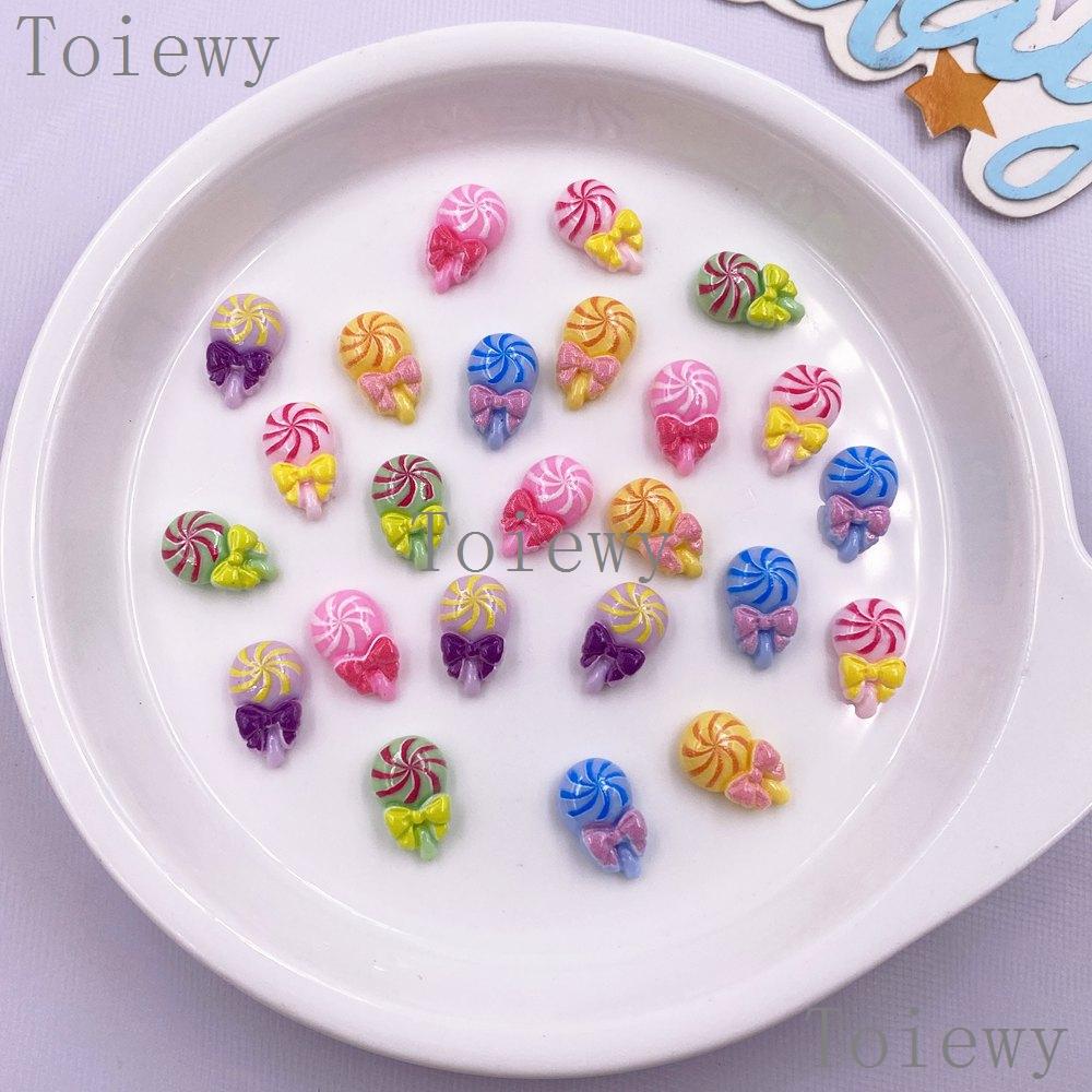 30pcs Mix Resin Colorful Mini True Colored Lollipop Nail Art Flatback Stone Applique DIY Christmas Charms Scrapbook Decor Crafts