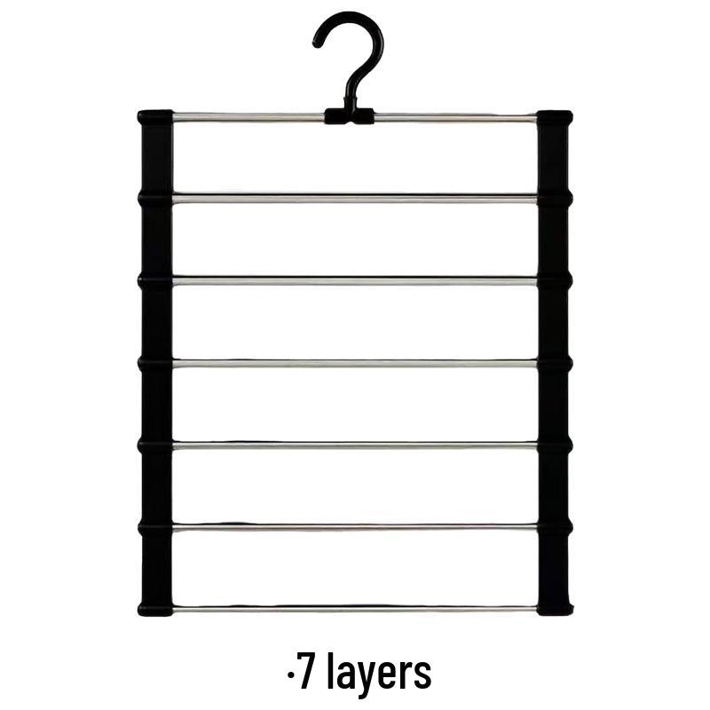 Multi-Layer Anti-Slip Folding Pants Rack - Stainless Steel, Multi-Functional Storage Solution