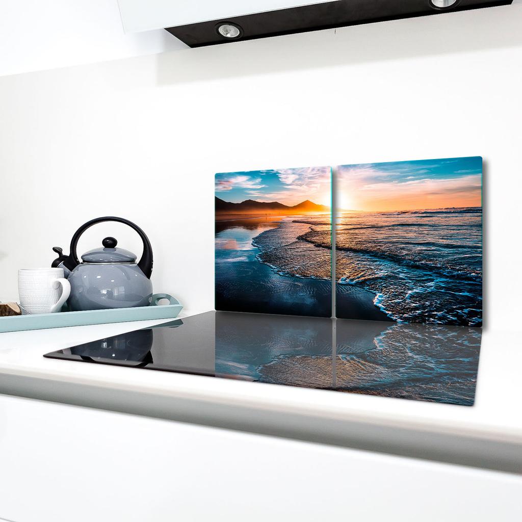 2x GLASS PROTECTIVE PLATE FOR STOVE 40x52 SEA
