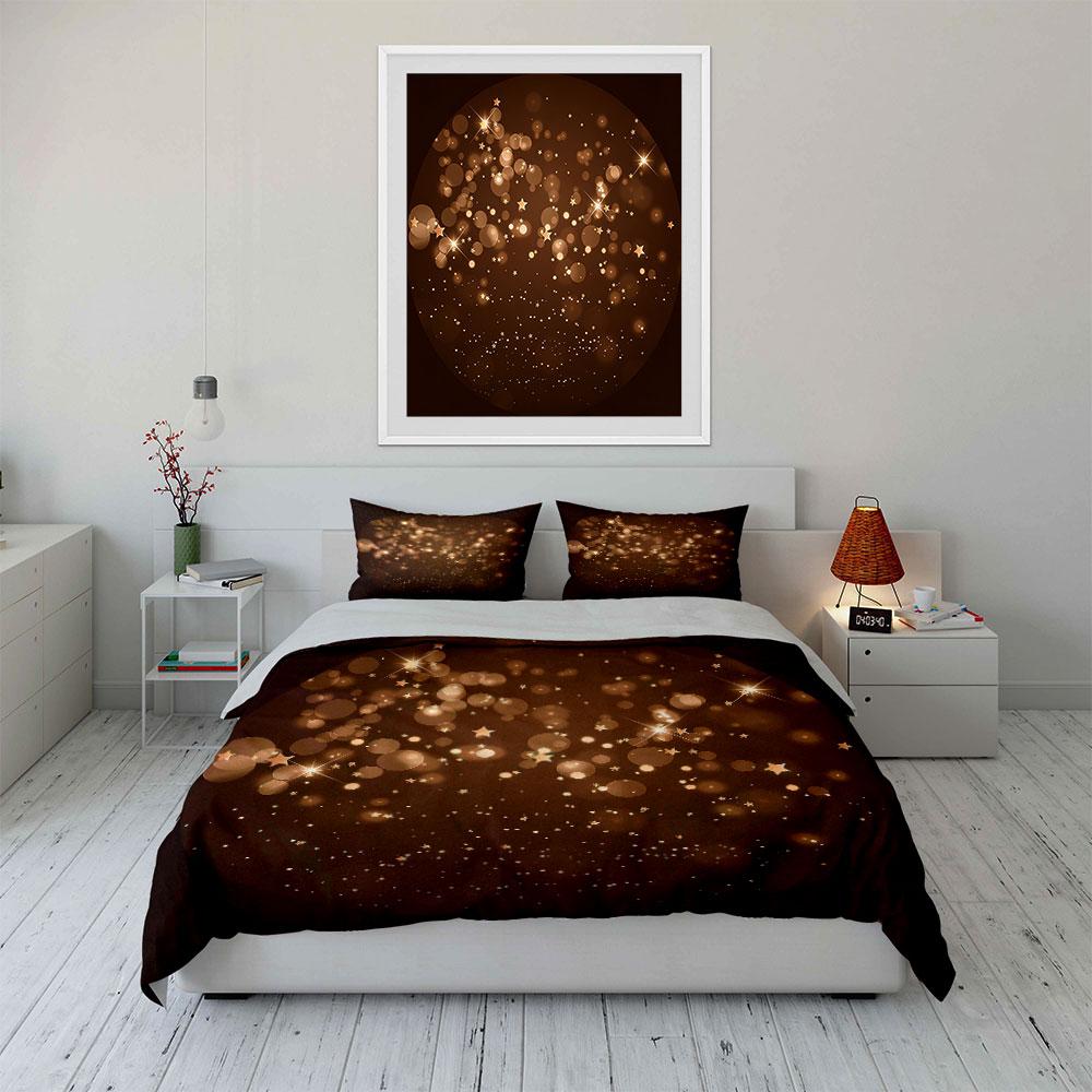 Sparkling Starry Night Set Soft Comfortable Duvet Cover Bedding Set Included 1*Duvet Cover & 2*Pillowcases, Gift