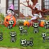 Outdoor Decorations - Glow in The Dark Skeleton Silhouette Lawn Signs  for Halloween Lawn Garden Front Yard Decorations Outside