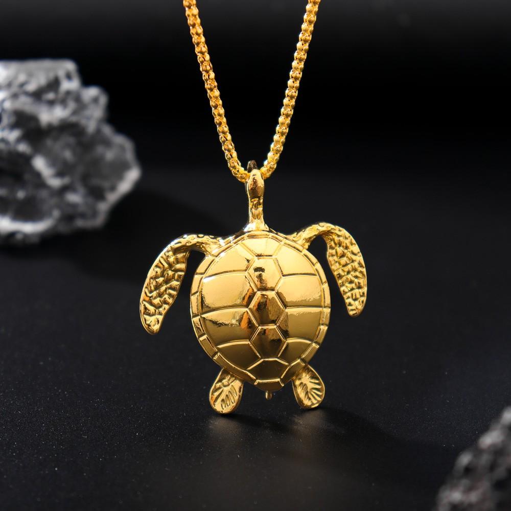 Fashion Pop Punk Lucky Gift Personality Fun Baby Turtle Necklace Longevity Turtle Hip Hop Holiday Pendant Jewelry