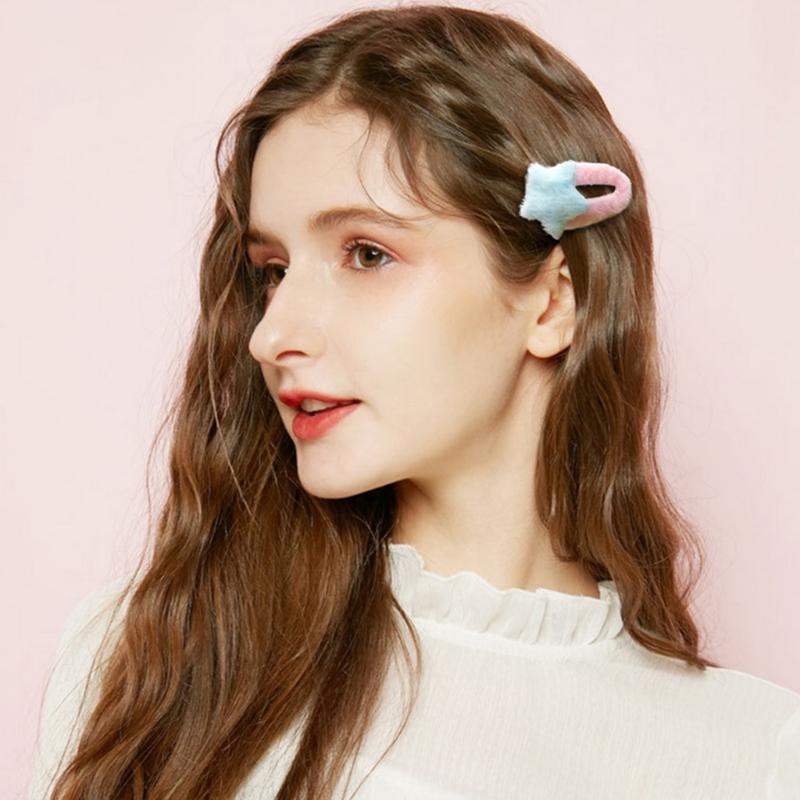 Furry Cute Plush Star Y2K-Style Mini Star Hairpin Sweet Handmade Pins Hairpin Accessories for Women Girls Lolita