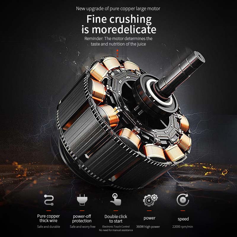 Personal size blender rechargeable 6-blade cordless portable orange juice maker mini juicer milkshake smoothie