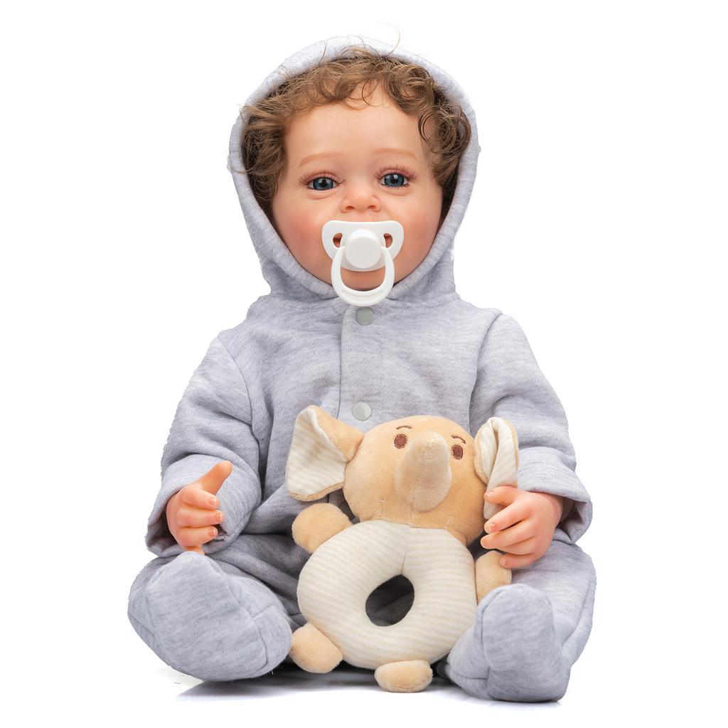 22inch/55CM Realistic Reborn Baby Doll Hand Ultra Realistic 3D Hand-Painted Lifelike Collectible Vinyl Doll Kids Gift