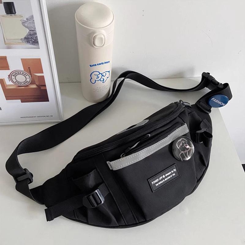Japanese Workwear Style Messenger Bag: Versatile Men's Waist, Shoulder, & Chest Bag for Sport, Cycling & Casual Use