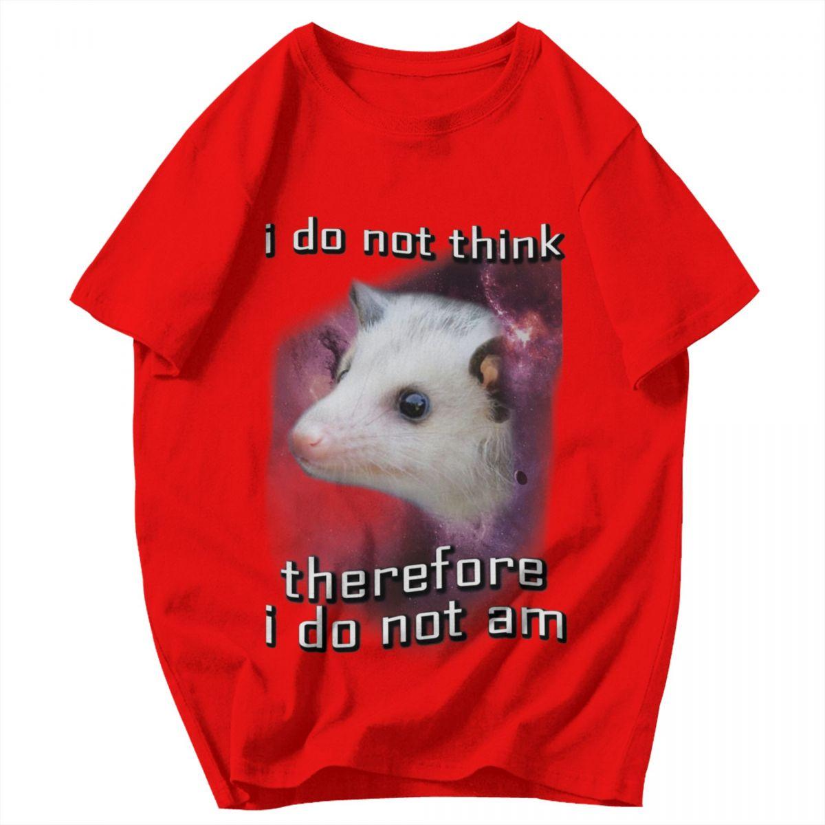 Мужская футболка Я не думаю, следовательно, меня нет Смешной мем Летние Y2K Графические Индивидуальные Унисекс Топы Футболки S