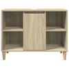Modern bathroom cabinet with a storage unit under the washbasin, open storage on both sides, and a door storage in the middle, 80x33x60 cm