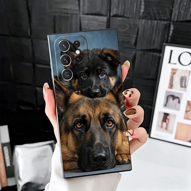 German Shepherd Dog Soft Phone Case for Samsung Galaxy S26 S25 Edge S24 Ultra S23 Plus S22 S21 FE S20 Black Cover Back Shell