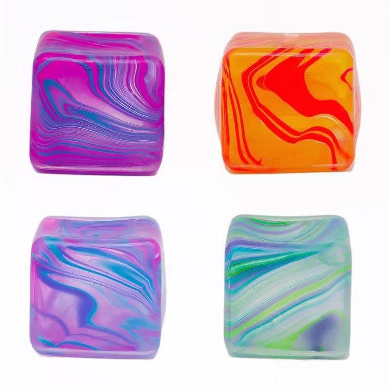 Squishy Geometric Cube Squeezing Balls Fun Pinch Finger Fidget Toy Kids Adults Stress-Relieving Slow Rebound Toy Gifts