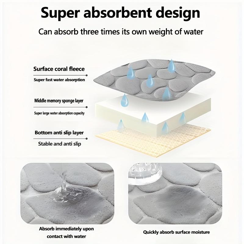 Pebble Pattern Bathroom Mat Non-slip Floor Rug Mat Gift for Parents household non-slip entry mat super absorbent bath mats