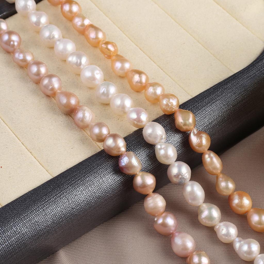 1String, Fashion Women's Natural Freshwater Pearls, 8-9 Mm, Drop Shape Pearl Beads for DIY Necklaces, Bracelets Accessories, Jewelry Making 36cm