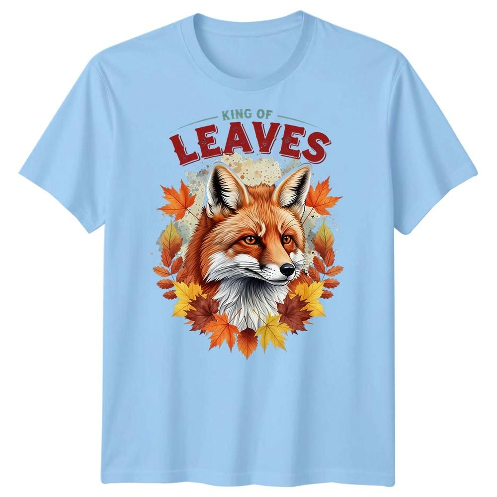 King Of Leaves Fox Autumn Leaves Seasons Unisexs Graphic TShirt S