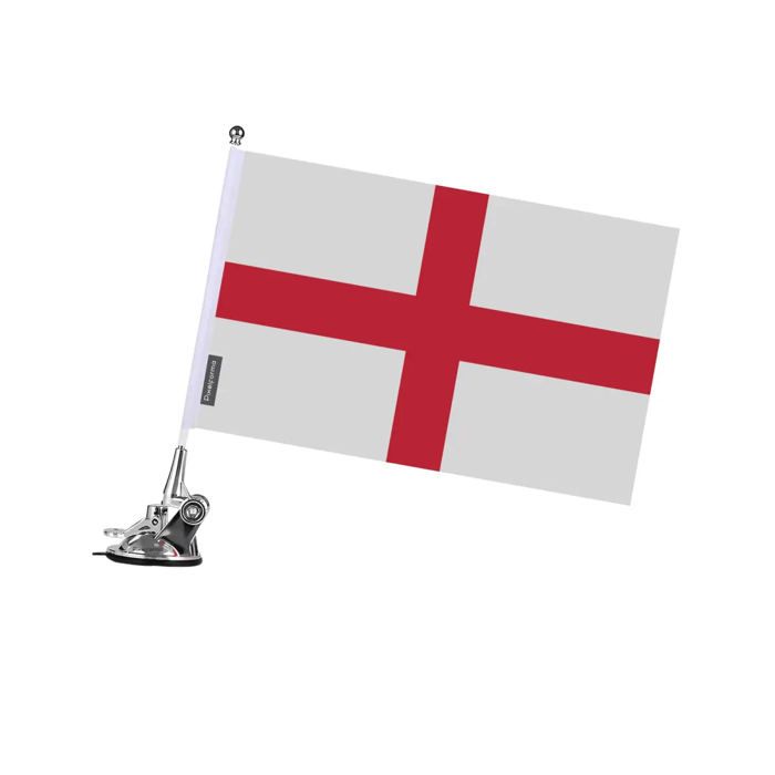 Drapeau - Angleterre - 27 x 35 cm - Mât à Ventouse - Polyester - Otisk recto/verso