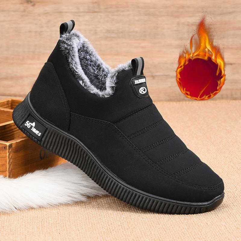 

Зимние новые старые пекинские хлопковые туфли, мужские плюшевые и утолщенные хлопковые туфли и зимние ботинки для отцов среднего и пожилого возраста