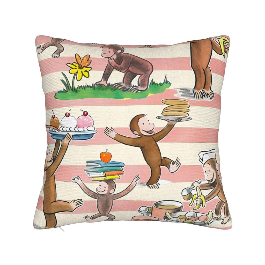 Pillow Cover Curious Georges Novelty Pillow Case For Couch Sofa Bedroom Pillowcases