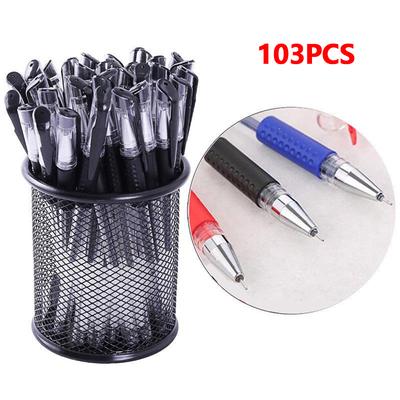103 PCS/LOT Gel Pen Set 0.5mm Blue Ballpoint Pen Gel Pens& Refill Stationery Office Amp School Pen Supplies Gift Pencil Case